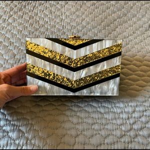 Zara Lucite Statement Box Clutch/Crossbody Purse